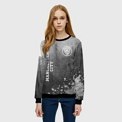 Свитшот женский Manchester City - grey gradient вертикально, цвет: 3D-черный — фото 2