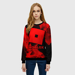 Свитшот женский Roblox - red gradient, цвет: 3D-черный — фото 2