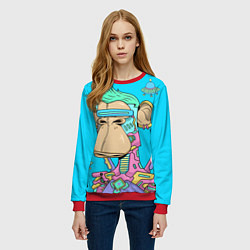 Свитшот женский NFT cyber ape UFO, цвет: 3D-красный — фото 2