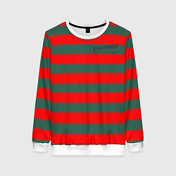 Свитшот женский Полоски Фредди Крюгера, цвет: 3D-белый