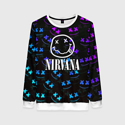 Свитшот женский Nirvana x marshmello neon, цвет: 3D-белый