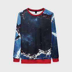 Женский свитшот Объемная дыра в стене текстура