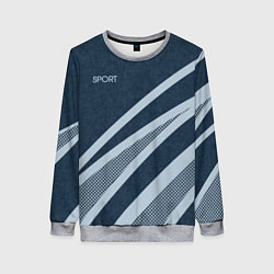 Женский свитшот Sport синий текстурный с полосами