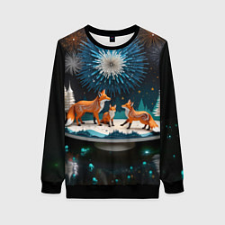 Женский свитшот Семья из трех лисиц