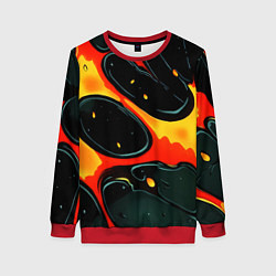 Женский свитшот Оранжевые разломы текстура