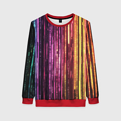 Женский свитшот Неоновый и переливающийся киберпанк узор