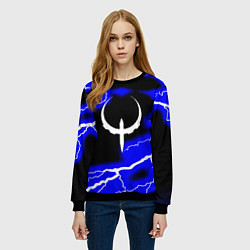 Свитшот женский Quake молнии шторм, цвет: 3D-черный — фото 2