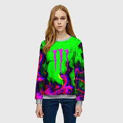 Свитшот женский Monster Energy flame, цвет: 3D-меланж — фото 2