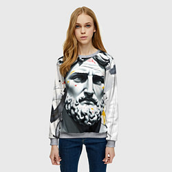 Свитшот женский Античный портрет и краска, цвет: 3D-меланж — фото 2