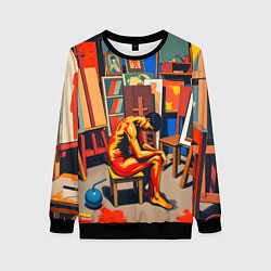 Женский свитшот Художник в мастерской