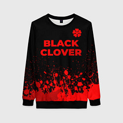 Свитшот женский Black Clover - red gradient посередине, цвет: 3D-черный