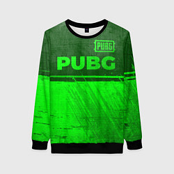 Свитшот женский PUBG - green gradient посередине, цвет: 3D-черный