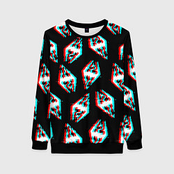 Женский свитшот Skyrim glitch logo patten