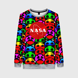 Свитшот женский NASA smile, цвет: 3D-меланж