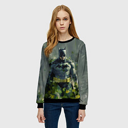 Свитшот женский Бэтмен зеленые краски, цвет: 3D-черный — фото 2