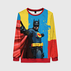 Свитшот женский Бэтмен предупреждает, цвет: 3D-красный