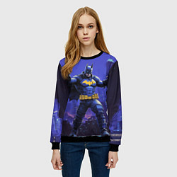 Свитшот женский Бэтмен в стойке победителя, цвет: 3D-черный — фото 2
