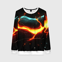 Женский свитшот Лава в черной текстуре