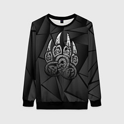 Свитшот женский Велес лапа медведя, цвет: 3D-черный