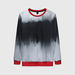 Свитшот женский Разводы черной краски, цвет: 3D-красный