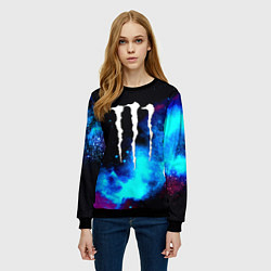 Свитшот женский Monster energy космос, цвет: 3D-черный — фото 2