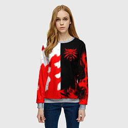 Свитшот женский Ведьмак огненный, цвет: 3D-меланж — фото 2