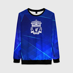 Свитшот женский Liverpool blue poly, цвет: 3D-черный