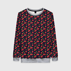 Женский свитшот Паттерн с ягодами вишни