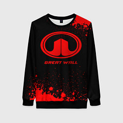 Свитшот женский Great Wall - red gradient, цвет: 3D-черный
