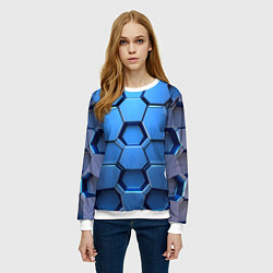 Свитшот женский Синий бронежилет, цвет: 3D-белый — фото 2