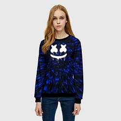 Свитшот женский Marshmello blue energy, цвет: 3D-черный — фото 2