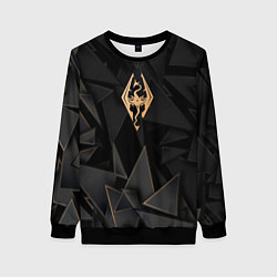 Свитшот женский Skyrim golden poly, цвет: 3D-черный