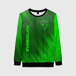 Свитшот женский Evangelion - green gradient вертикально, цвет: 3D-черный