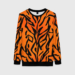 Женский свитшот Тигровый огненный паттерн