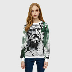 Свитшот женский Зарисовка античной статуи, цвет: 3D-белый — фото 2