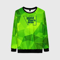 Свитшот женский GTA6 green poly, цвет: 3D-черный