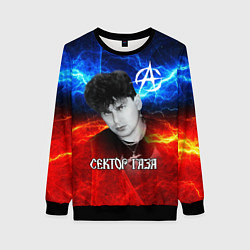 Свитшот женский Сектор газа молнии на фоне, цвет: 3D-черный