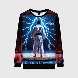 Свитшот женский Айкидоист и молния, цвет: 3D-черный