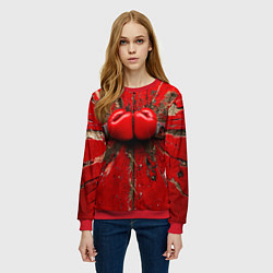 Свитшот женский Кикбоксеркие перчатки в красном, цвет: 3D-красный — фото 2