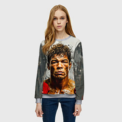 Свитшот женский Артуро Гатти на сером, цвет: 3D-меланж — фото 2