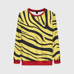 Свитшот женский Светлый тигровый паттерн, цвет: 3D-красный