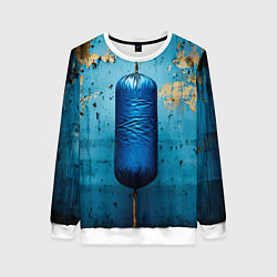 Свитшот женский Синяя боксерская груша, цвет: 3D-белый