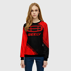 Свитшот женский Geely - red gradient, цвет: 3D-черный — фото 2