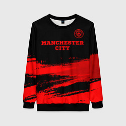 Женский свитшот Manchester City - red gradient посередине