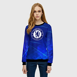 Свитшот женский Chelsea blue poly, цвет: 3D-черный — фото 2