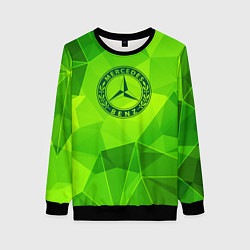 Свитшот женский Mercedes green poly, цвет: 3D-черный
