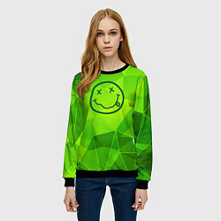 Свитшот женский Nirvana green poly, цвет: 3D-черный — фото 2