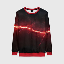 Свитшот женский Красная линия - молния, цвет: 3D-красный