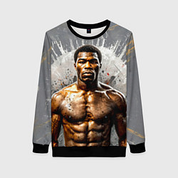 Свитшот женский Мухаммед Али на сером, цвет: 3D-черный