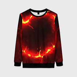 Женский свитшот Красный круг из огня текстура